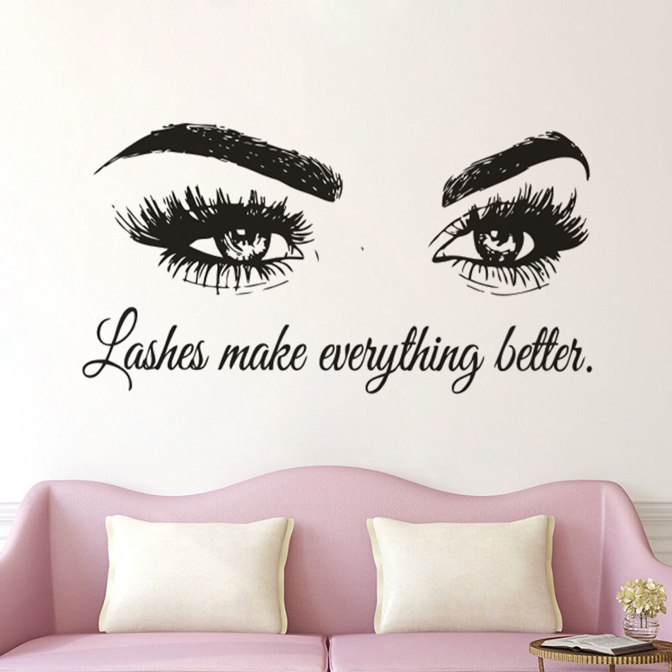 Makeup Is Beauty Quotes - Lông mi Vinyl Tường Decal Beauty
