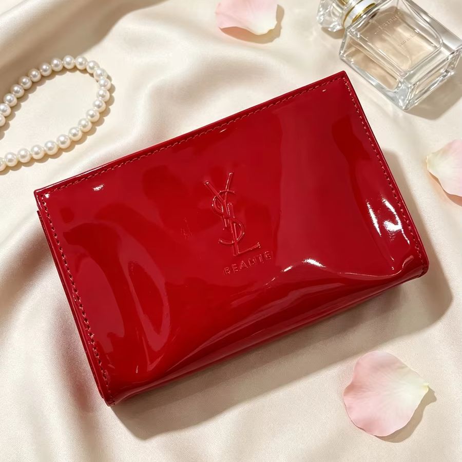 YSL Red Patent Leather Cosmeti - đánh giá và giá Ysl Beauty Makeup Bag