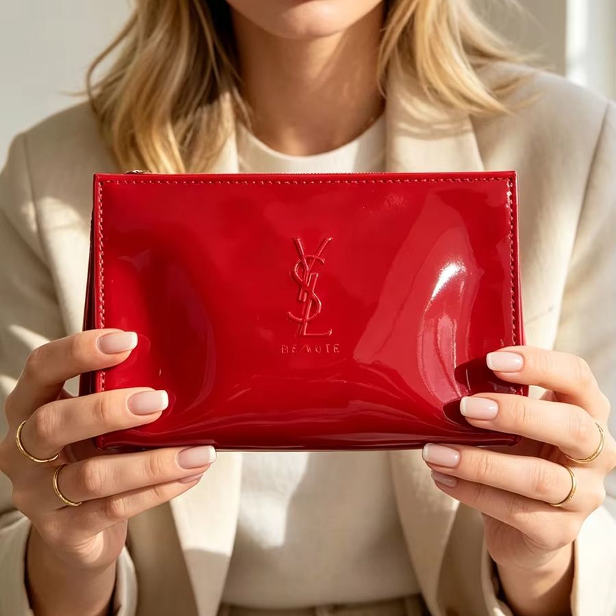 YSL Red Patent Leather Cosmeti - đánh giá và giá Ysl Beauty Makeup Bag