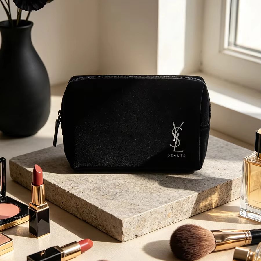 YSL’s Bag Black Printed Cosmet - đánh giá và giá Ysl Beauty Makeup Bag