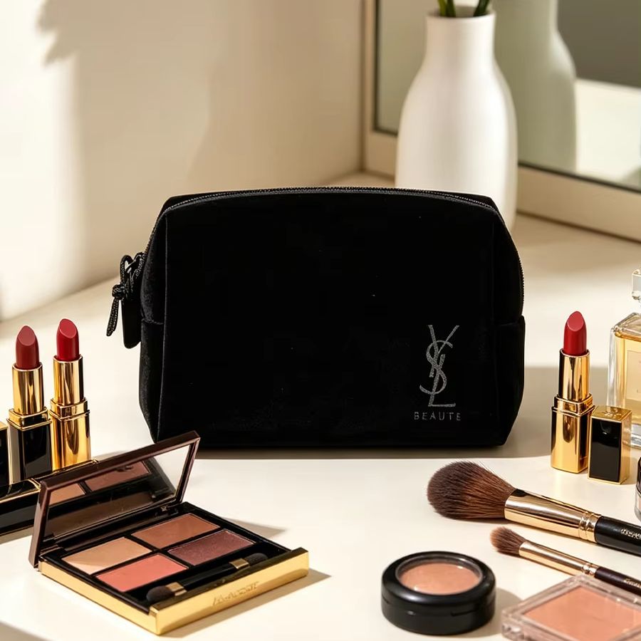 YSL’s Bag Black Printed Cosmet - đánh giá và giá Ysl Beauty Makeup Bag