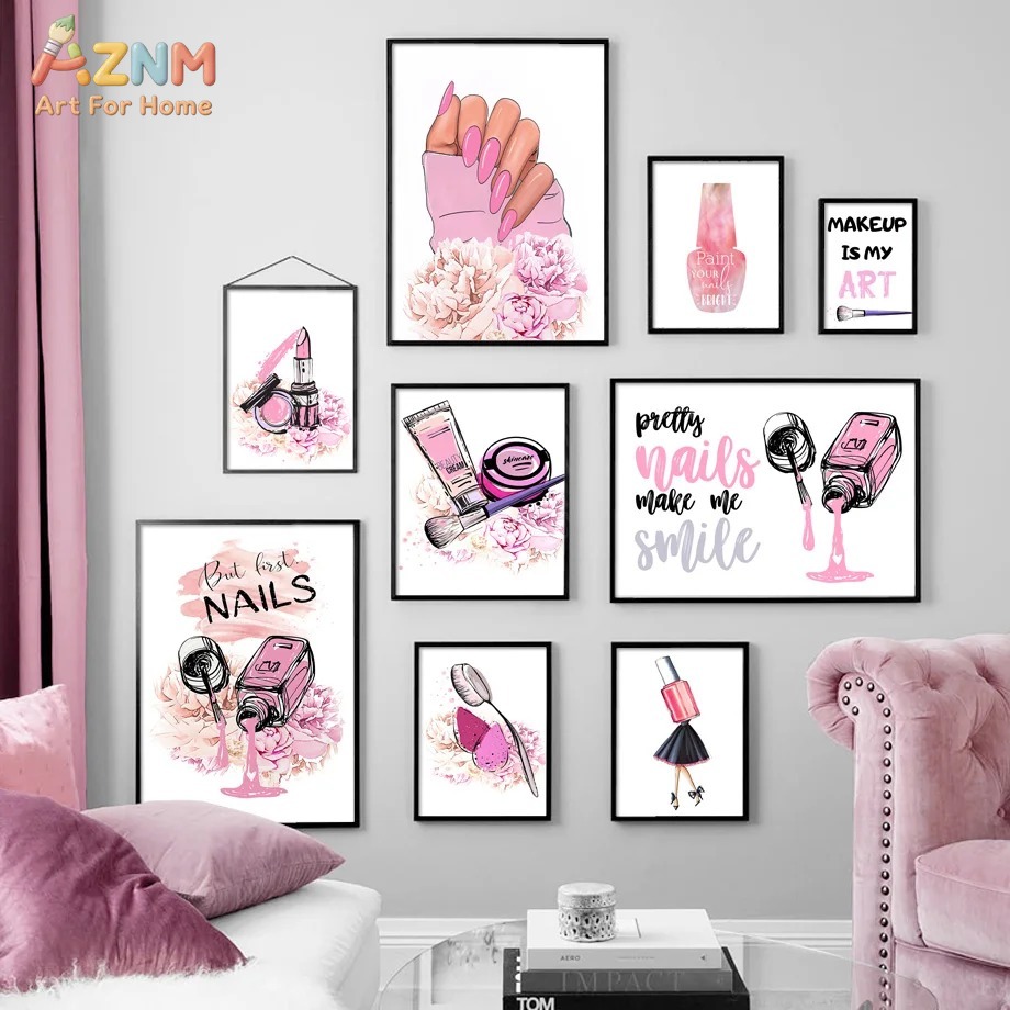 AZNM Pink Nail Makeup Canvas W - đánh giá và giá Makeup Is Beauty Quotes