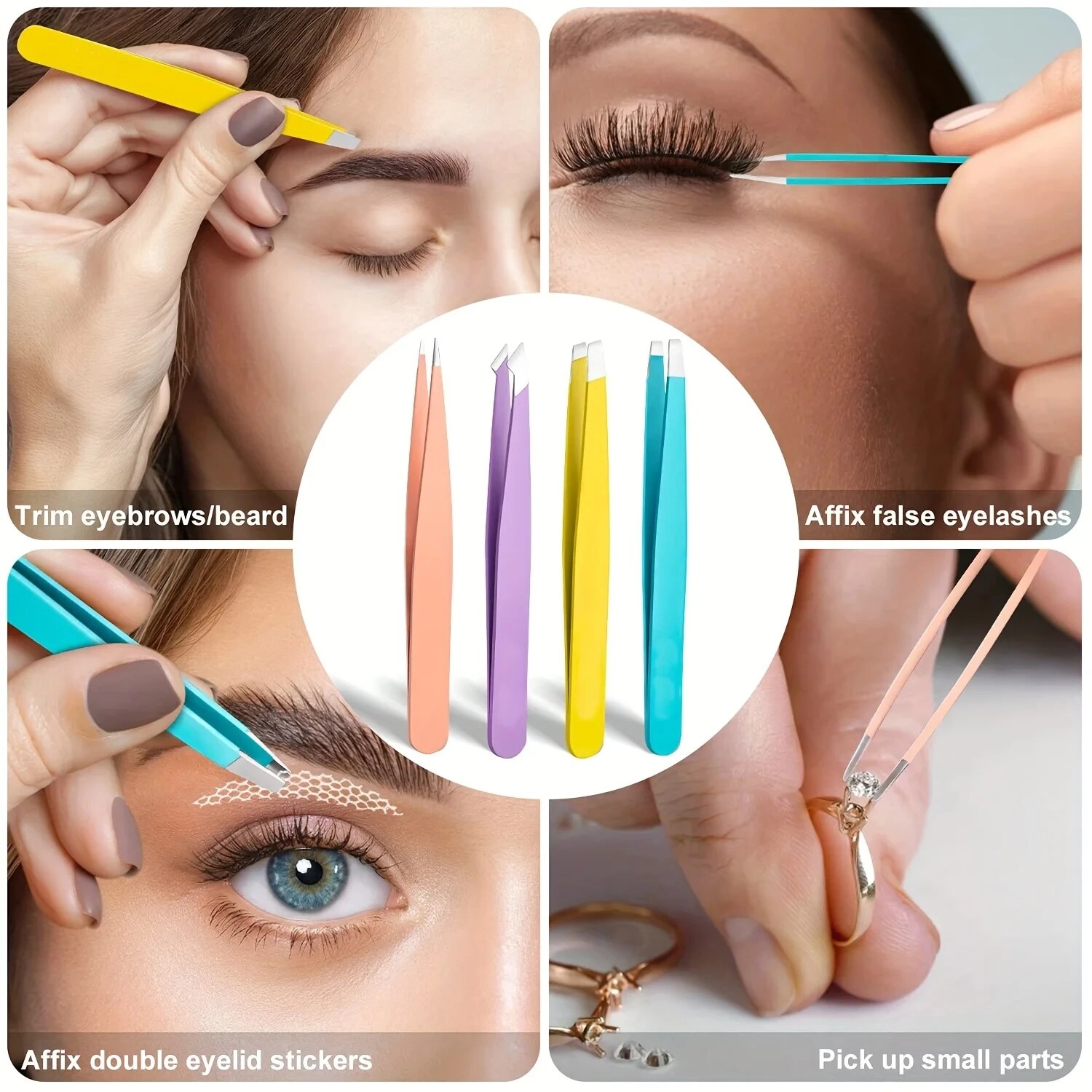 Colorful Eyebrow Tweezer Hair  - đánh giá và giá Beauty - Makeup - Eyes
