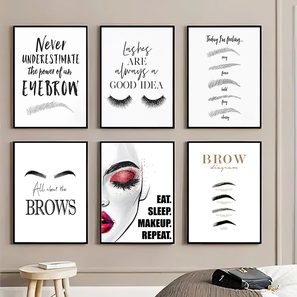 Fashion MakeUp Canvas Painting - đánh giá và giá Makeup Is Beauty Quotes