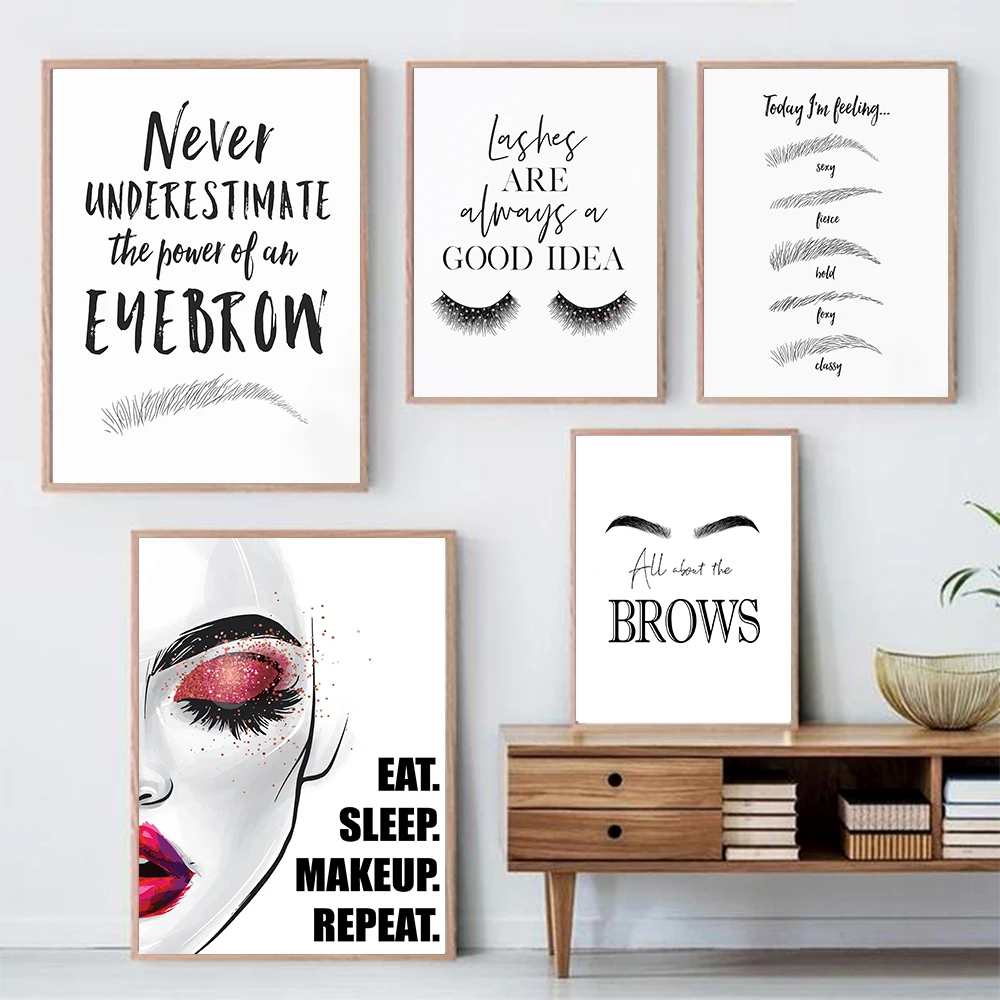 Fashion MakeUp Canvas Painting - đánh giá và giá Makeup Is Beauty Quotes