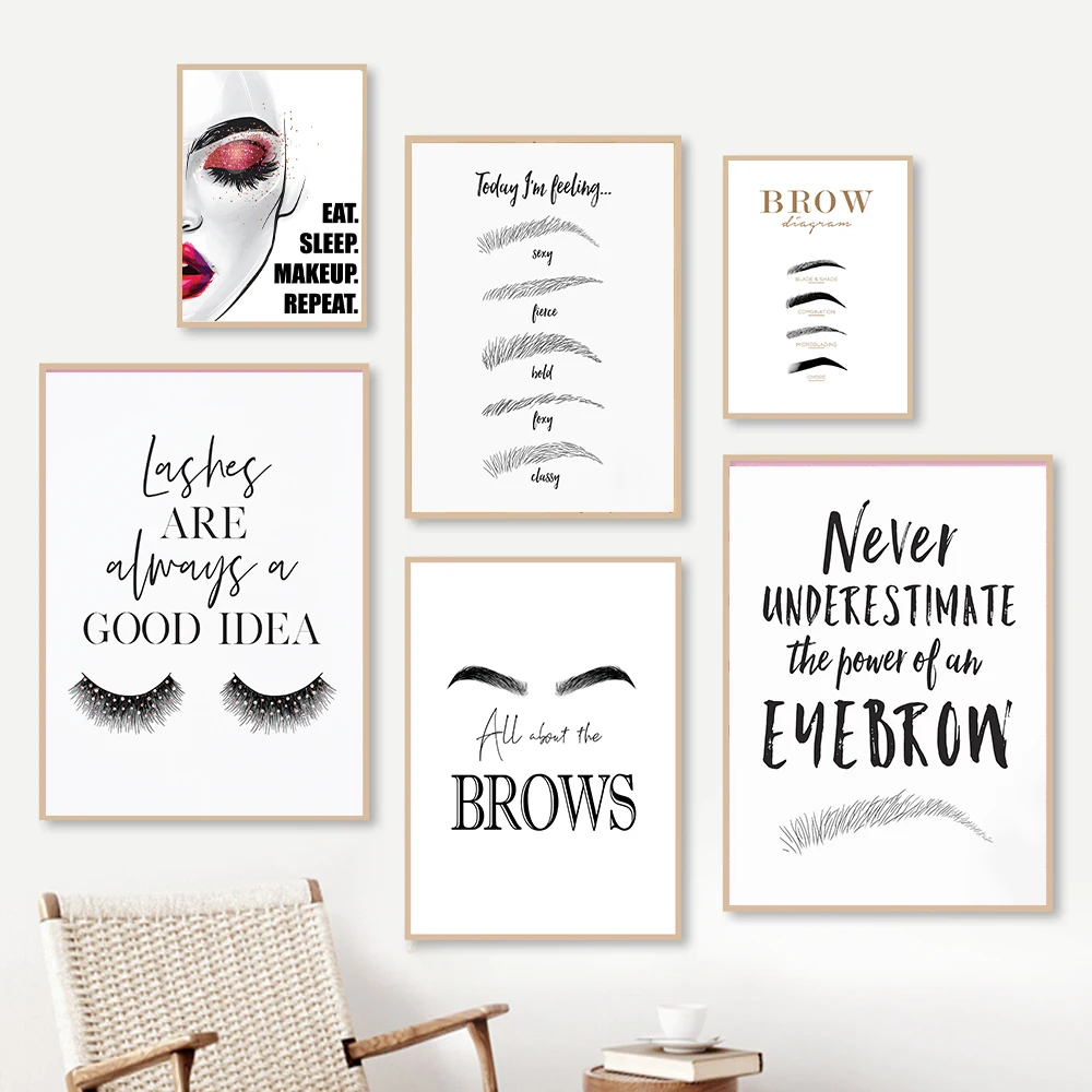 Fashion MakeUp Canvas Painting - đánh giá và giá Makeup Is Beauty Quotes